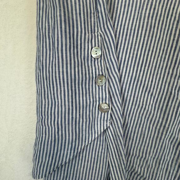 J. Jill Love Linen Women's Sleeveless Tunic Blouse Size 1X Pearl/Shell Buttons - Picture 10 of 12